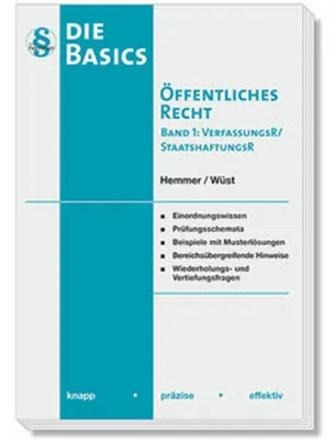 Produktbild von Die Basics Öffentliches Recht I - Verfassungsrecht, Staatshaftungsrecht