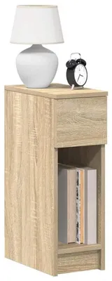 Immagine prodotto di Tavolino da notte in legno Sonoma, stretto, con cassetto, dimensioni 20 x 36 x 60 cm, colore marrone