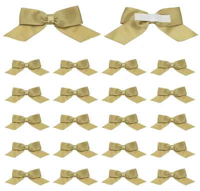 25 Satin-Schleifen, 6,3 cm, selbstklebend, Gold
