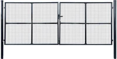 Image de vidaXL Portail de jardin en maille Acier galvanisé 400 x 150 cm Gris