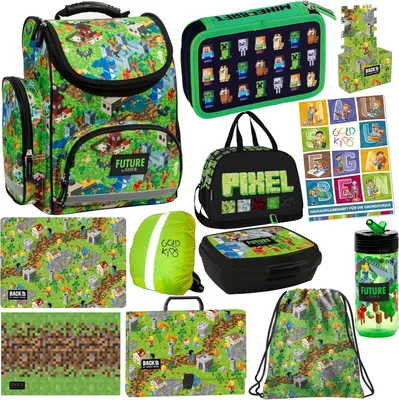 Produktbild von Schulranzen XXL Set 12 Teile ergonomischer Ranzen Federmappe Turnbeutel Malunterlage Aktentasche Brotdose Trinkflasche Aufgabenheft Grundschule