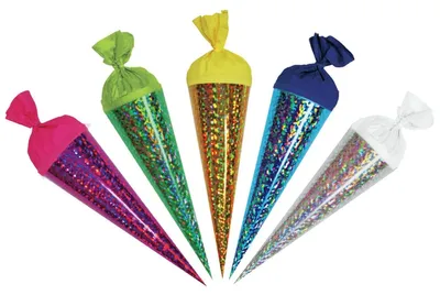 Obrázek produktu pro Červený holografický sáček (5 kusů), 12 cm, kulatý, krepový uzávěr