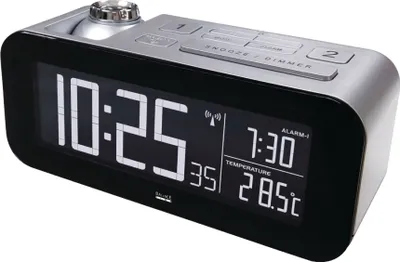 Produktbild von Funkgesteuerter Wecker LCD Silber/Schwarz