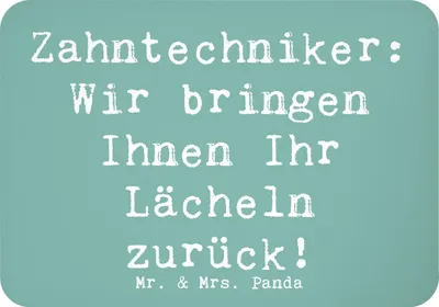 Produktbild von Mr. & Mrs. Panda magnet Spruch Zahntechniker Lächeln - Meeresbrise - Geschenk, kreative Geschenke, Beruf, Geschenkidee für, haftmagnet, spruchmagnet, Berufsprodukte