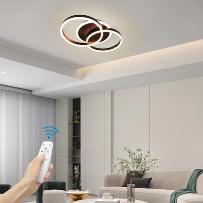 Produktbild von LED Deckenleuchte Deckenlampe Rund mit Fernbedienung Schwarz  für Wohnzimmer und Schlafzimmer