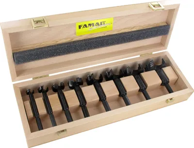 Image de Famag Set de mèches à bois WS Bormax, 8 pièces, mèches à bois 15-35 mm, longueur 90 mm