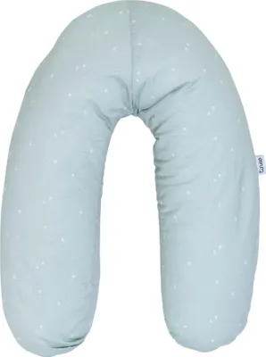Image de Coussin de Maternité Tinéo, Jersey de Coton, Vert d'Eau Étoiles, Ergonomique, Déhoussable