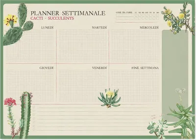 Immagine prodotto di Erik Editores Cactus Botanico A3 Agenda Settimanale Italiana Taglia Unica