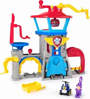 Produktbild von Spielset Pat' Patrouille Pup Squad Air Rescue Flughafen Hauptquartier, 30 cm, mit Chase Figur und Fahrzeug