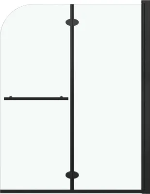 Produktbild von vidaXL Faltbare Duschkabine 2 Paneele ESG 95x140 cm Schwarz