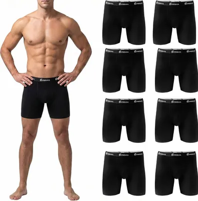 Produktbild von 4 oder 8 Herren Boxershorts mit verlängertem Bein ohne "Aufrollen" M-6XL Übergröße Unterwäsche Unterhose Retroshorts Bunt Langes Bein XL 8er Pack Farbmix 5