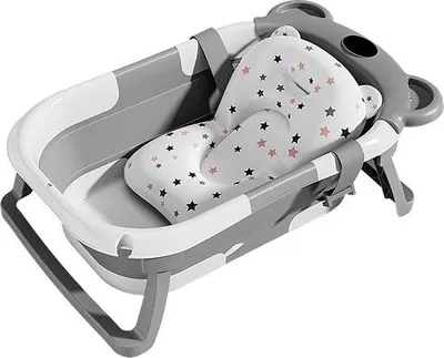 Produktbild von Famanu Faltbares Babybad mit Thermometer und Kissen - Praktisches Design