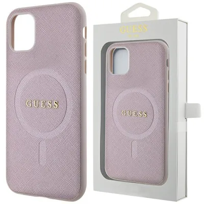 Produktbild von Guess Guhmn61Psahmcp Etui Für Iphone 11 / Xr - Rosa Saffiano Magsafe