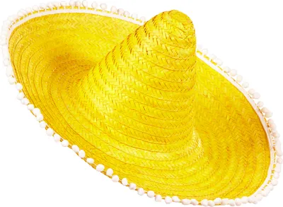 Produktbild von GELBER SOMBRERO MIT POM POM 50 cm
