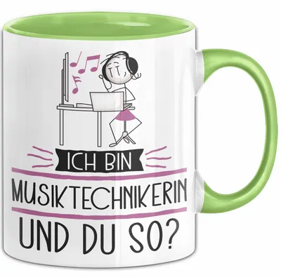 Produktbild von Musiktechnikerin Tasse Geschenk Ich Bin Musiktechnikerin Und Du So Geschenkidee Lustiger Spruch Becher (Grün)