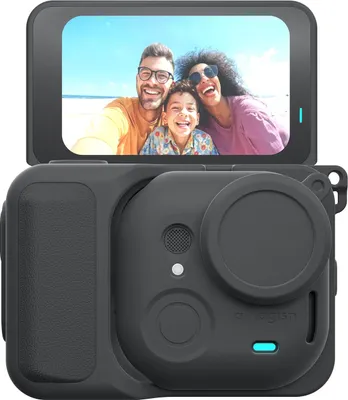 Produktbild von Silikon-Schutzhülle stoßfest Ganzkörperhülle mit Objektivkappe und Lanyard Kompatibel mit Insta360 GO Ultra Schwarz
