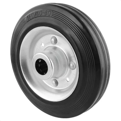 Produktbild von WAGNER Lenkrolle / Bockrolle Ersatzrad - Ø 160 mm, Stahl Felge verzinkt, Vollgummi, Tragkraft 160 kg - 04916001