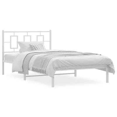 Produktbild von vidaXL Bettgestell mit Kopfteil Metall Weiß 107x203 cm