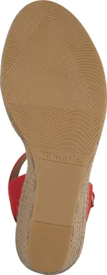 Produktbild von Tamaris Damen Sandalette Espadrilles mit Keilabsatz in Bastoptik 1-28300-42, Größe:40 EU, Farbe:Rot