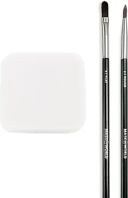 Produktbild von Pinsel-Schwamm-Set mit 2 Pinseln und Schminkschwamm