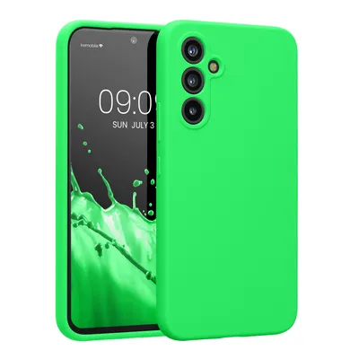 Produktbild von kwmobile Hülle kompatibel mit Samsung Galaxy A54 5G Hülle - A54 Case gummiert - Silikon Handyhülle - Schutzhülle Neon Grün