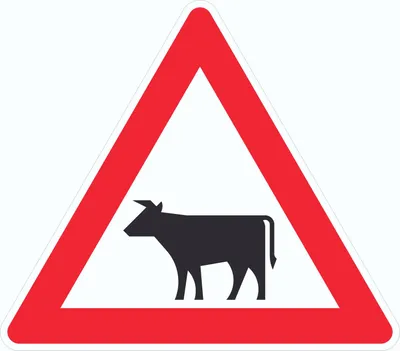 Produktbild von Aufkleber Dreieck Achtung Viehbetrieb Tiere Symbole D50mm