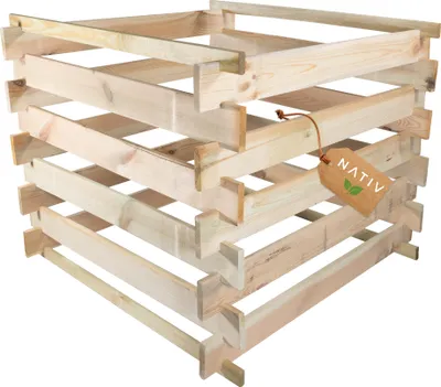 Produktbild von Komposter Holz 88x88x73cm, Holzkomposter mit Stecksystem, Schnellkomposter