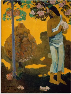 Produktbild von ARTland Leinwandbild Frau mit Frühlingsblüten Größe: 45x60 cm