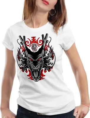 Produktbild von style3 Shenlong Damen T-Shirt drache Z goku vegeta ball, Farbe:Weiß, Größe:S