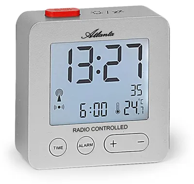 Produktbild von Atlanta Funkwecker 1882-19, Silber, Touch-Sensor für Beleuchtung, Temperatur