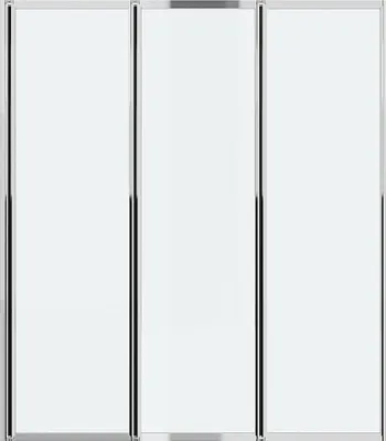 Produktbild von Duschtrennwand Badewanne klappbar - Metall - Chromfarben - 120 x 140 cm - DISTRICT