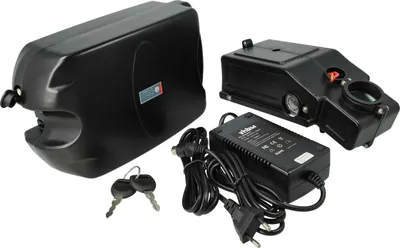 Produktbild von vhbw Sattelrohrakku im Frosch-Design + Halterung inkl. Ladegerät für E-Bikes (13,2 Ah, 36 V, Li-Ion)