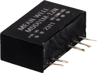 Produktbild von MEANWELL MDD01N-12N DC-DC-Wandler ungeregelt -12V -0,042A SIP7 6.000V