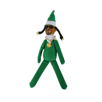 Image de Figurine d'elfe de Noël de 25 cm – Décoration en peluche pour les fêtes (Vert)