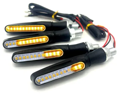 Produktbild von HSXL - 4 Stück LED-Motorrad-Blinker dynamisch – Motorrad-Blinker – universell – biegbar – dynamisch – Blinker – Blinker – eingebautes Relais – IP68