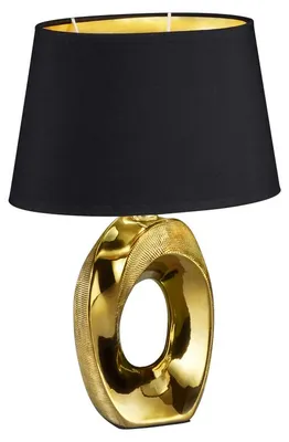 Produktbild von RGB LED Design Tischleuchte, Keramik, gold-schwarz, H 33 cm, TABA