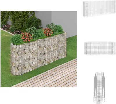 Zdjęcie produktu dla vidaXL Podwyższony kwietnik gabionowy z ocynkowanego żelaza 260x50x100 cm - Donice i doniczki