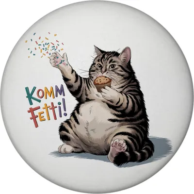Produktbild von Pummelige Katze Magnet - Komm Fetti