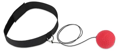 Produktbild von Boxausrüstung: Kampf-Reflexball mit Stirnband für das Boxtraining und zum Stressabbau – rot