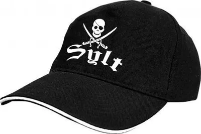 Produktbild von Baseballcap mit Einstickung - Sylt Totenkopf Skull Pirat - 68004-1 schwarz