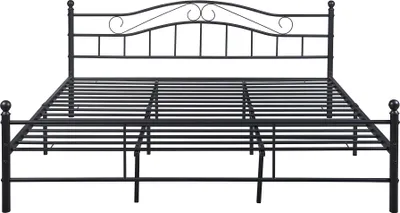Produktbild von Metallbett 'Florenz' 180x200cm Schwarz + Lattenrost