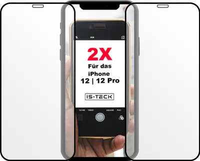 Produktbild von 2x iPhone 12 Pro 9D Full Cover Panzerfolie Schutzglas Display Glas Ultra Dünn 9H Neu