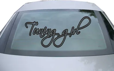 Produktbild von Indigos UG - Aufkleber Heckscheibe & Motorklappe DE6179 - schwarz - 600x285 mm - tuning girl - Auto Scheiben Fenster Heckklappe Tuning Racing JDM - Die cut