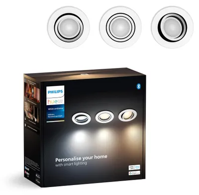 Obrázok produktu pre Philips Hue White ambience 8720169319813, Bluetooth/Zigbee, Hliník, LED, GU10, 2200 K, 6500 K