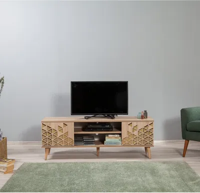 Obrázek produktu pro Skye Decor, Truva - 120, Fernsehtisch, Sonoma-Eiche, 100 % MELAMINBESCHICHICHTETETETETE SPANPLATTEN, 140 x 40 x 50 cm