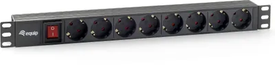 Produktbild von Equip Steckdosenleiste 19"(1HE)8fach Schukon. 1.8m schwarz