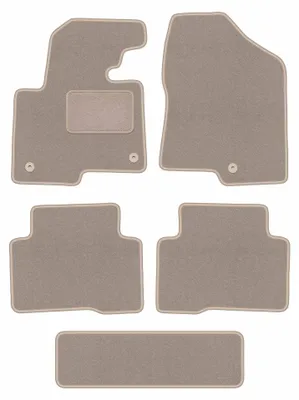 Imagen del producto de Alfombrillas de moqueta para Hyundai SantaFe III 2012- (7 plazas) – juego de 5 piezas, beige, a medida – Wielganizator LUX