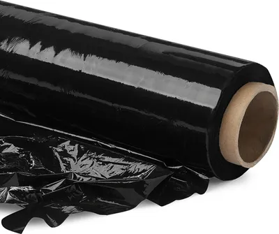 Produktbild von VIVOPACK® Verpackungsfolie auf Rolle, Stretchfolie für Möbel, schwarz, 50cm breit, 1,5kg, 23µm