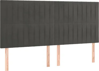 Produktbild von vidaXL Kopfteil Dunkelgrau 180 x 5 x 118/128 cm Samt