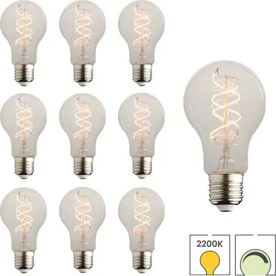 Produktbild von 10 x LED-Glühbirne E27 | 7.5 Watt dimmbar | 2200K extra warmweiß | Hell | Feiner Glühfaden | Lybardo Premium